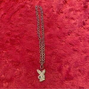 Rhinestone Playboy Bunny Necklace